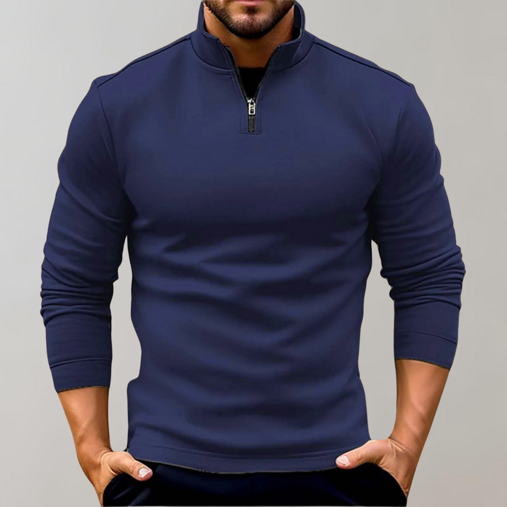 Klassischi Eng Gschnitte Stehkragen Eifarbige Pullover für Herren | Ideal für alle Jahreszeiten