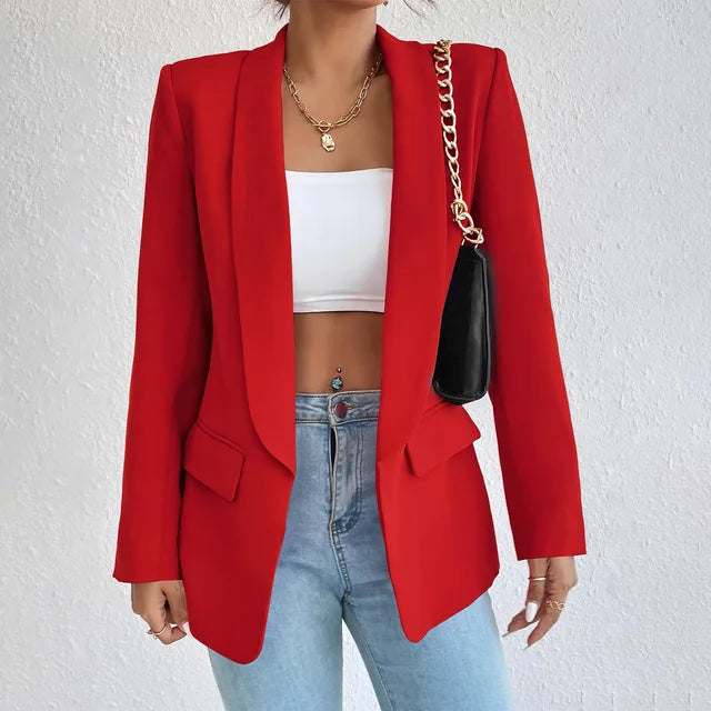 Trendig Schlanker Offener Blazer Mit Tasche für Damen | Ideal für alle Jahreszeiten