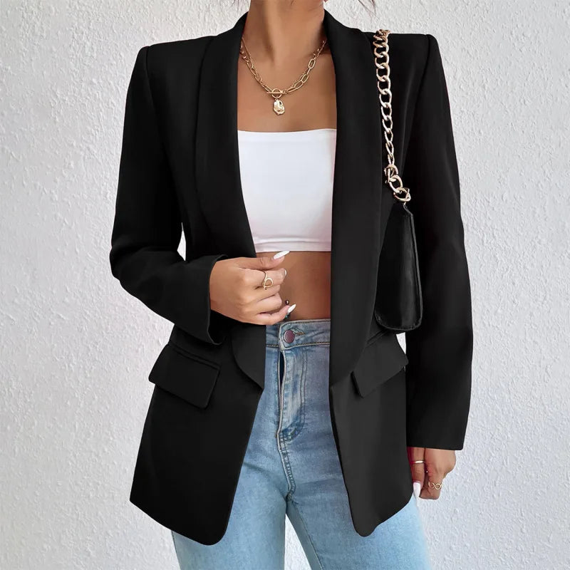 Trendig Schlanker Offener Blazer Mit Tasche für Damen | Ideal für alle Jahreszeiten