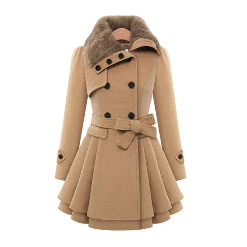 Eleganter Kaschmir Trenchcoat mit Wolle-Sherpa für Damen | Ideal für alle Jahreszeiten