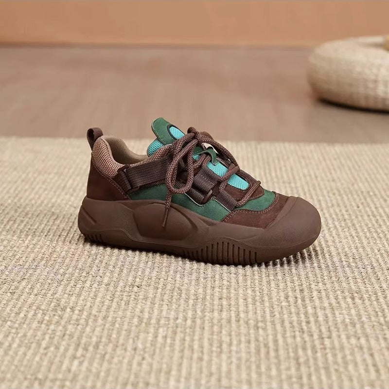 Klassische Grobschtick Farbblock Schnür Sneakers für Damen | Ideal für alle Jahreszeiten