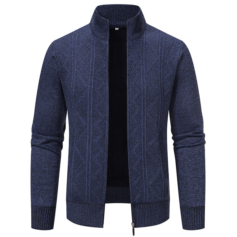 Eleganter Strickpulli Mit Reissverschluss Und Stehkragen Für Herren | Ideal für den Winter