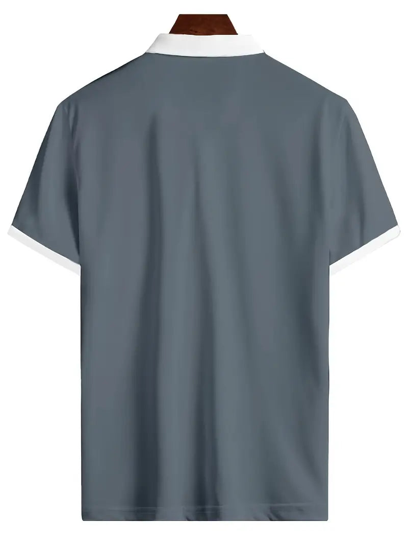 Lässigs Halbzip T-Shirt Mit Chragen Und Fronttasche für Herren | Ideal für Sommer