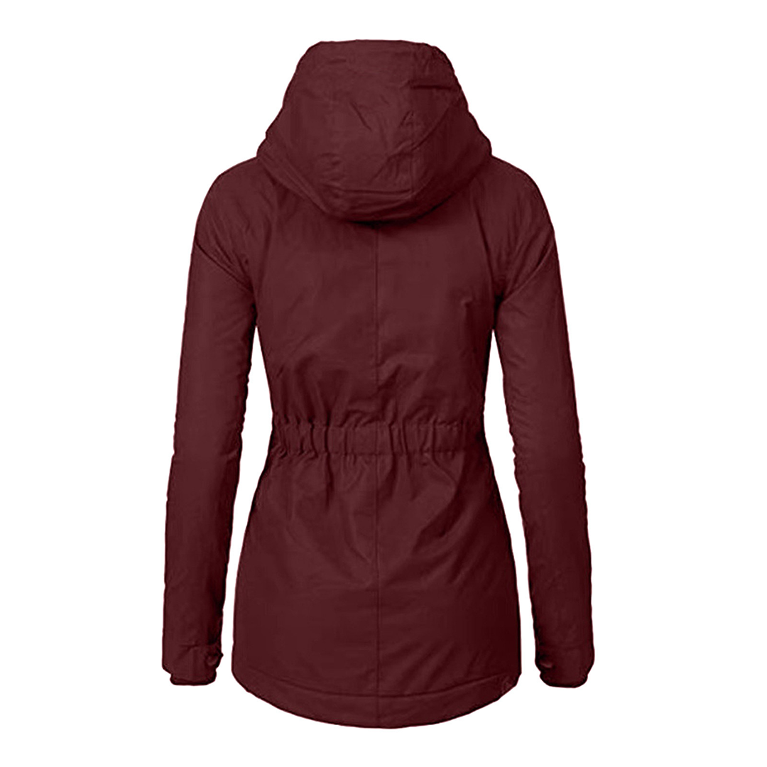 Stylischi Fleece-Gfütterti Regenjacke Mit Chappe Und Tasche für Damen | Ideal für alle Jahreszeiten