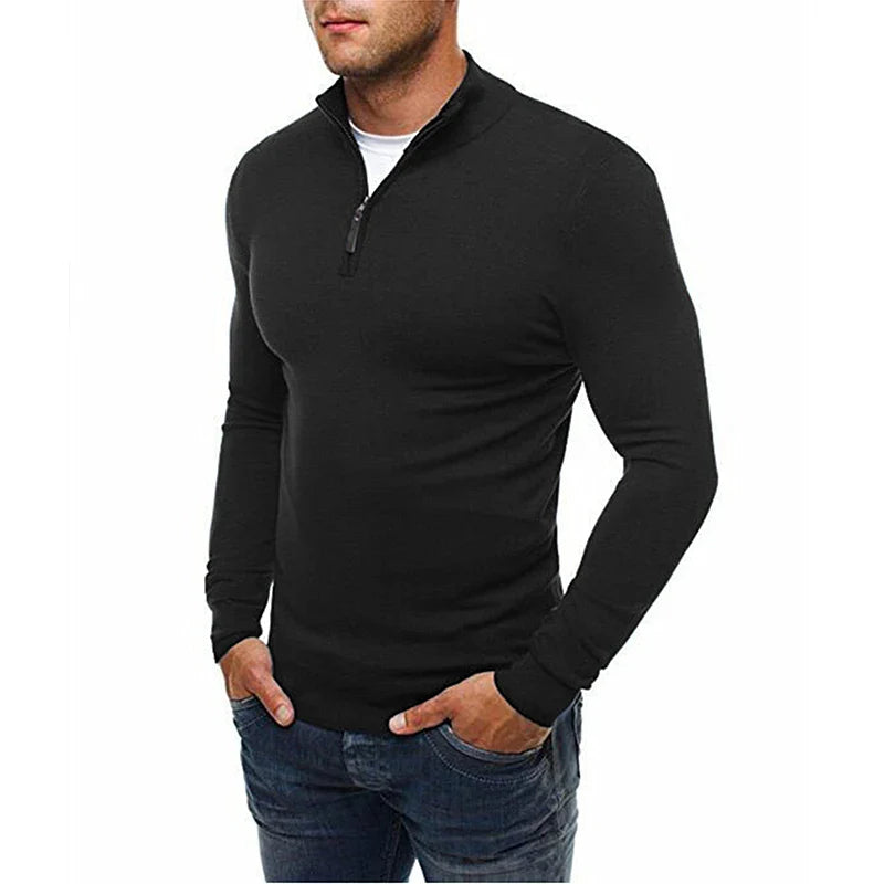 Lässiger Schlankgschnittner Stretchstoff-Pullover für Herren | Ideal für alle Jahreszeiten