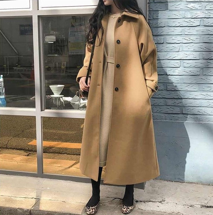 Eleganter Langer Trenchcoat Mit Chnöpfe Und Krage für Damen | Ideal für alle Jahreszeiten