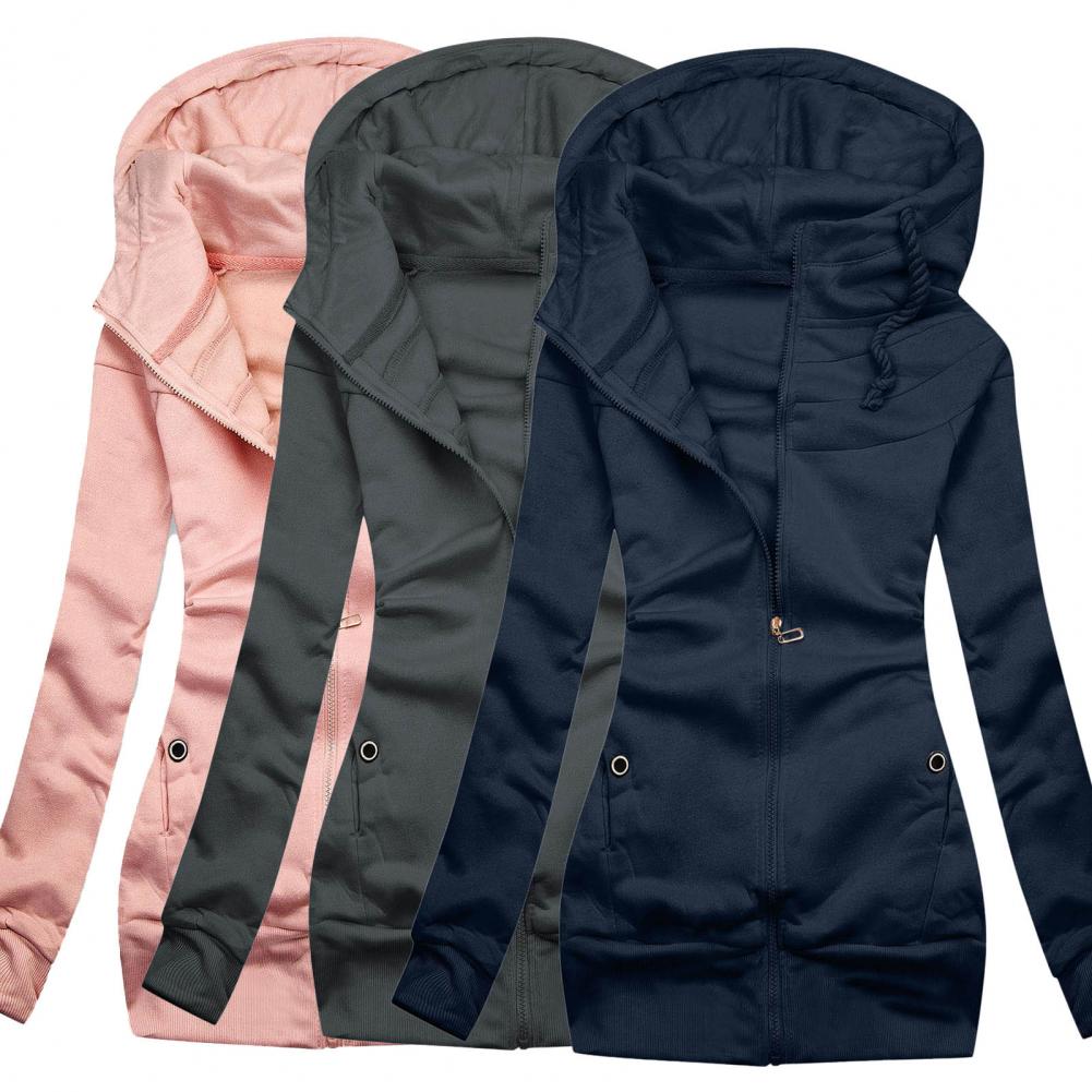 Schlanke Passform Zip-Up Hoodie Für Damen | Ideal für den Winter