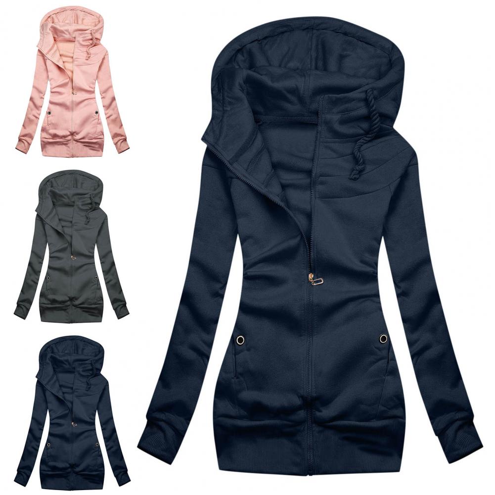 Schlanke Passform Zip-Up Hoodie Für Damen | Ideal für den Winter