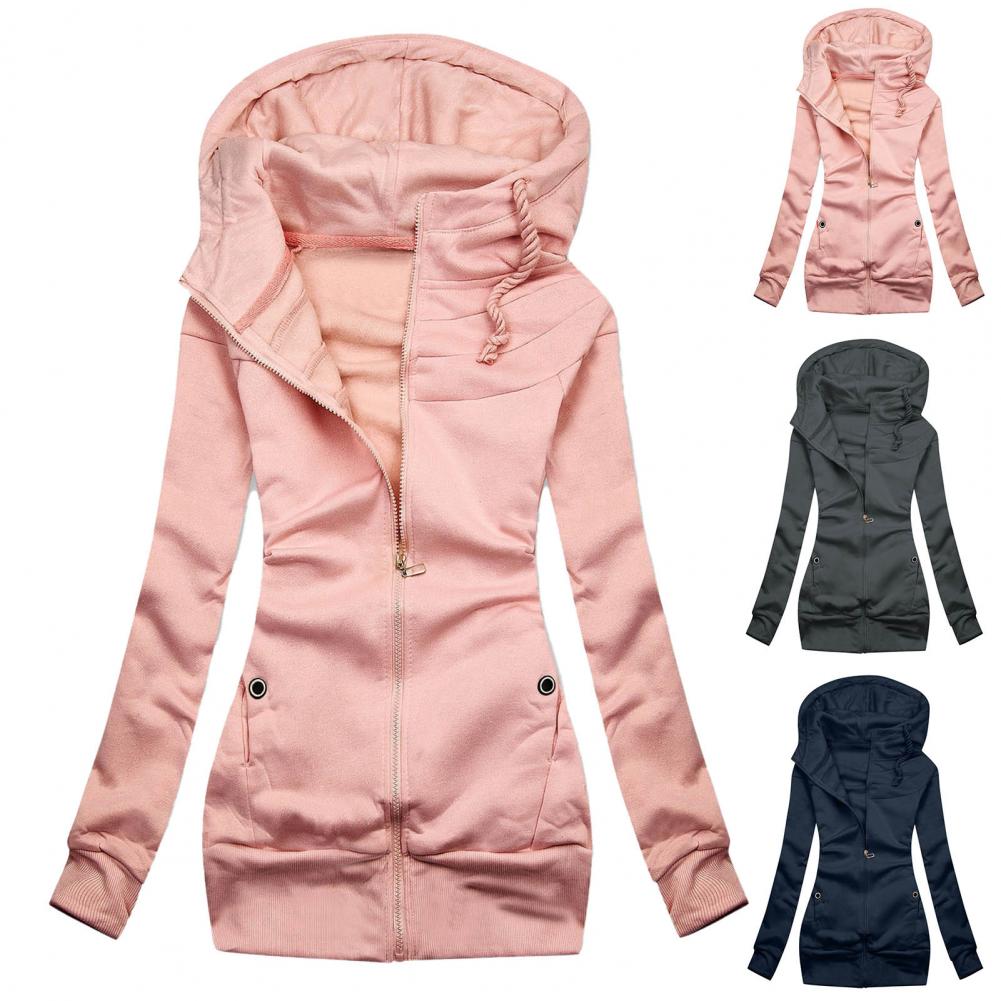 Schlanke Passform Zip-Up Hoodie Für Damen | Ideal für den Winter