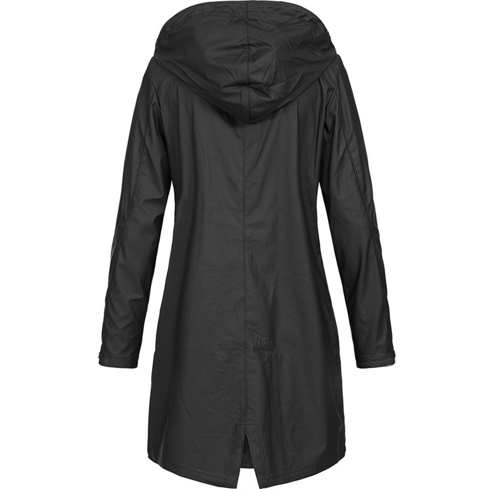 Atmigsakti Knöpfbare Regenjacke Mit Chappe Und Reissverschluss für Damen | Ideal für alle Jahreszeiten