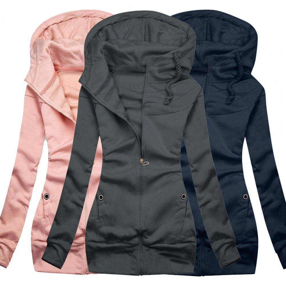 Schlanke Passform Zip-Up Hoodie Für Damen | Ideal für den Winter