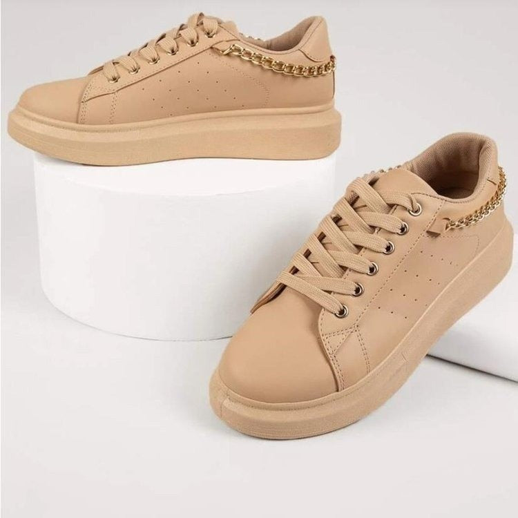 Leichti Plateau Sneakers Mit Goldkette für Damen | Ideal für alle Jahreszeiten