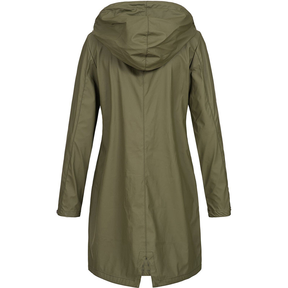 Atmigsakti Knöpfbare Regenjacke Mit Chappe Und Reissverschluss für Damen | Ideal für alle Jahreszeiten