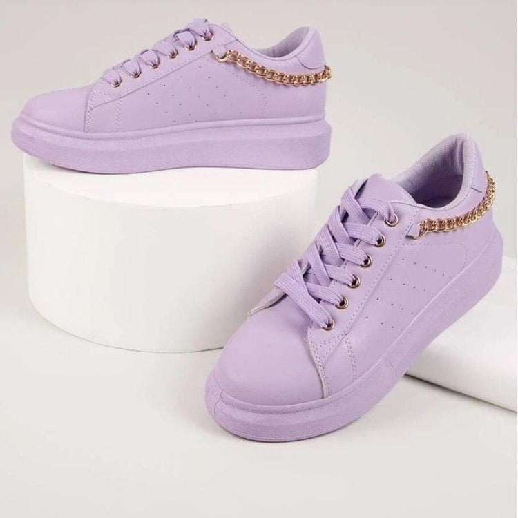 Lässigi Schnür-Sneakers Mit Ketten-Design für Damen | Ideal für alle Jahreszeiten