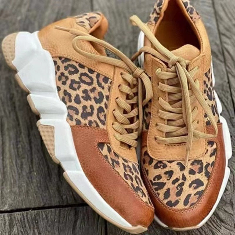 Moderni Schnür-Sneakers Mit Leopardenmuster für Damen | Ideal für alle Jahreszeiten