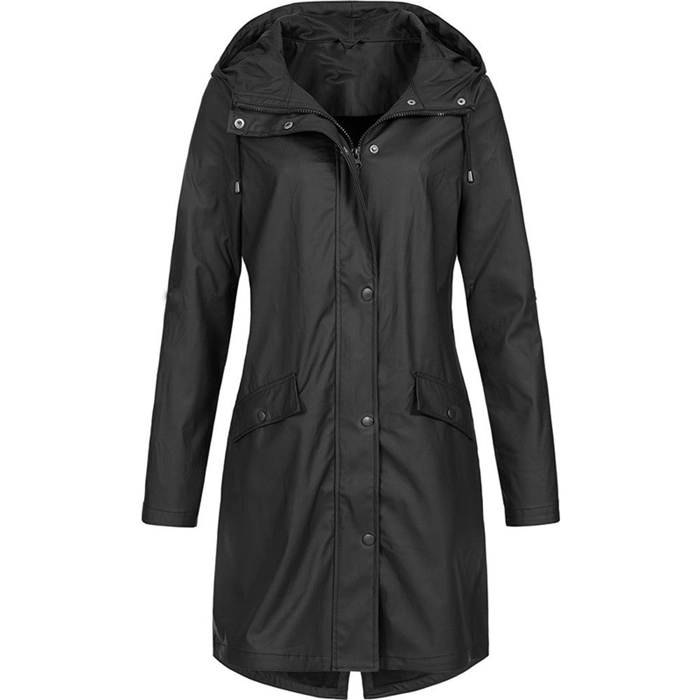 Atmigsakti Knöpfbare Regenjacke Mit Chappe Und Reissverschluss für Damen | Ideal für alle Jahreszeiten