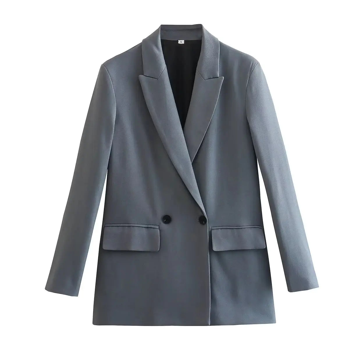 Eleganter Langer Blazer In Einfarbig Mit Funktionellen Taschen für Damen | Ideal für lässige Tage