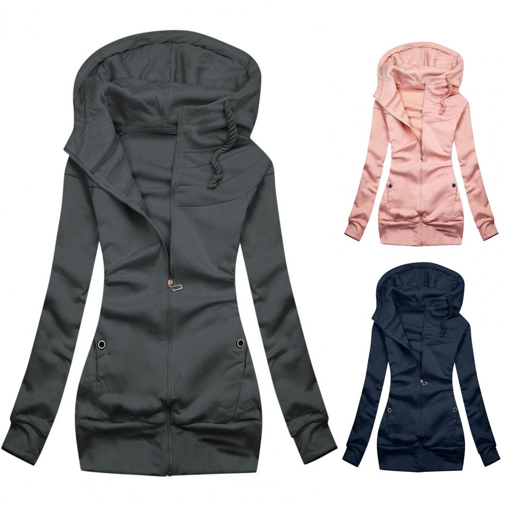 Schlanke Passform Zip-Up Hoodie Für Damen | Ideal für den Winter