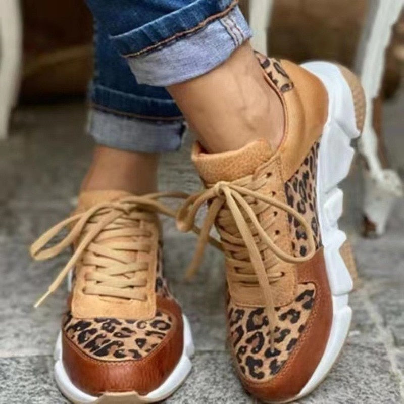 Moderni Schnür-Sneakers Mit Leopardenmuster für Damen | Ideal für alle Jahreszeiten