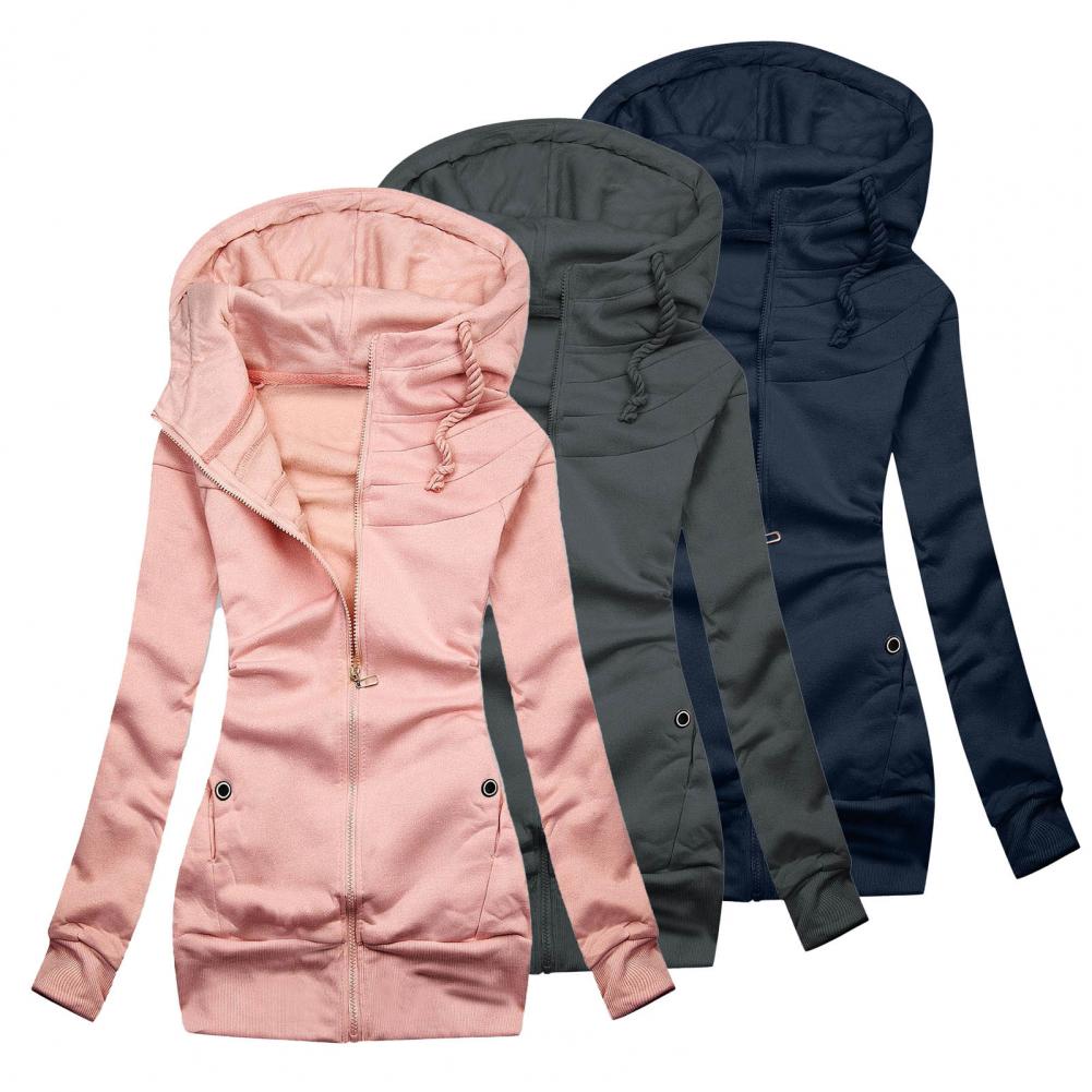 Schlanke Passform Zip-Up Hoodie Für Damen | Ideal für den Winter