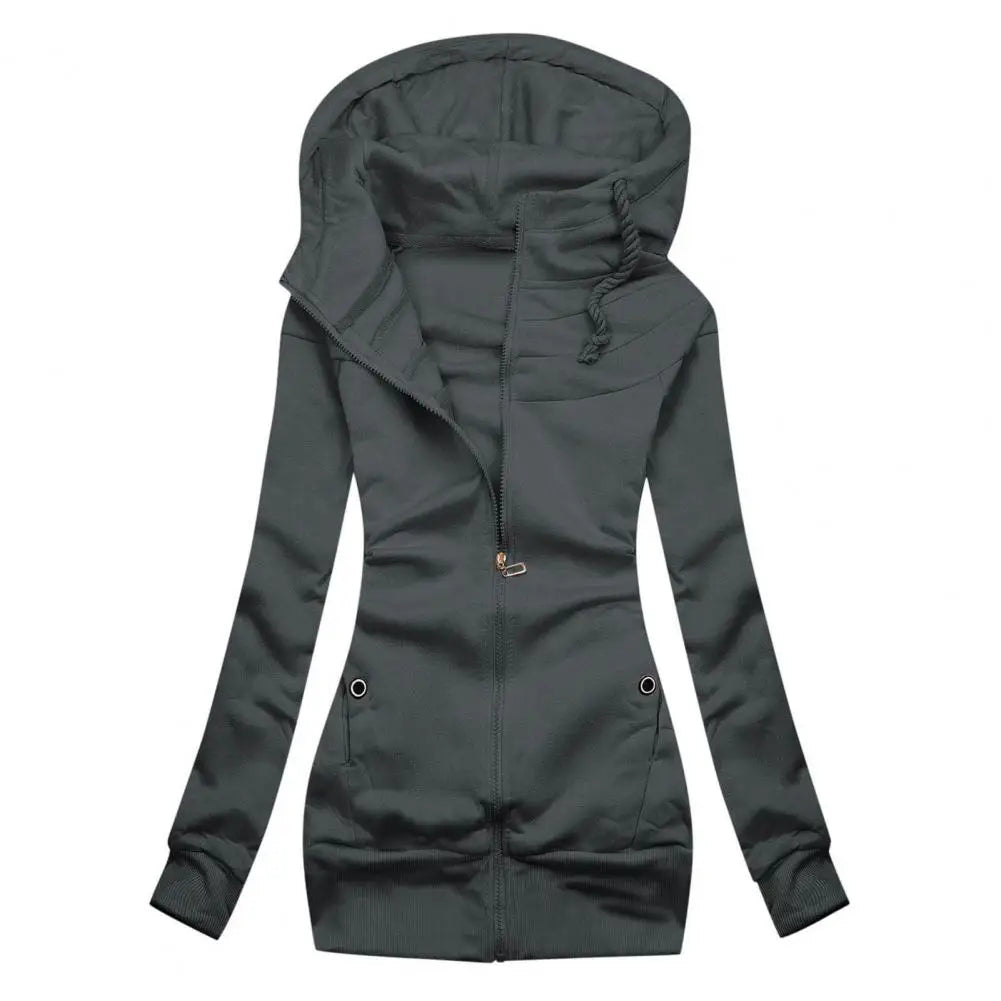 Schlanke Passform Zip-Up Hoodie Für Damen | Ideal für den Winter