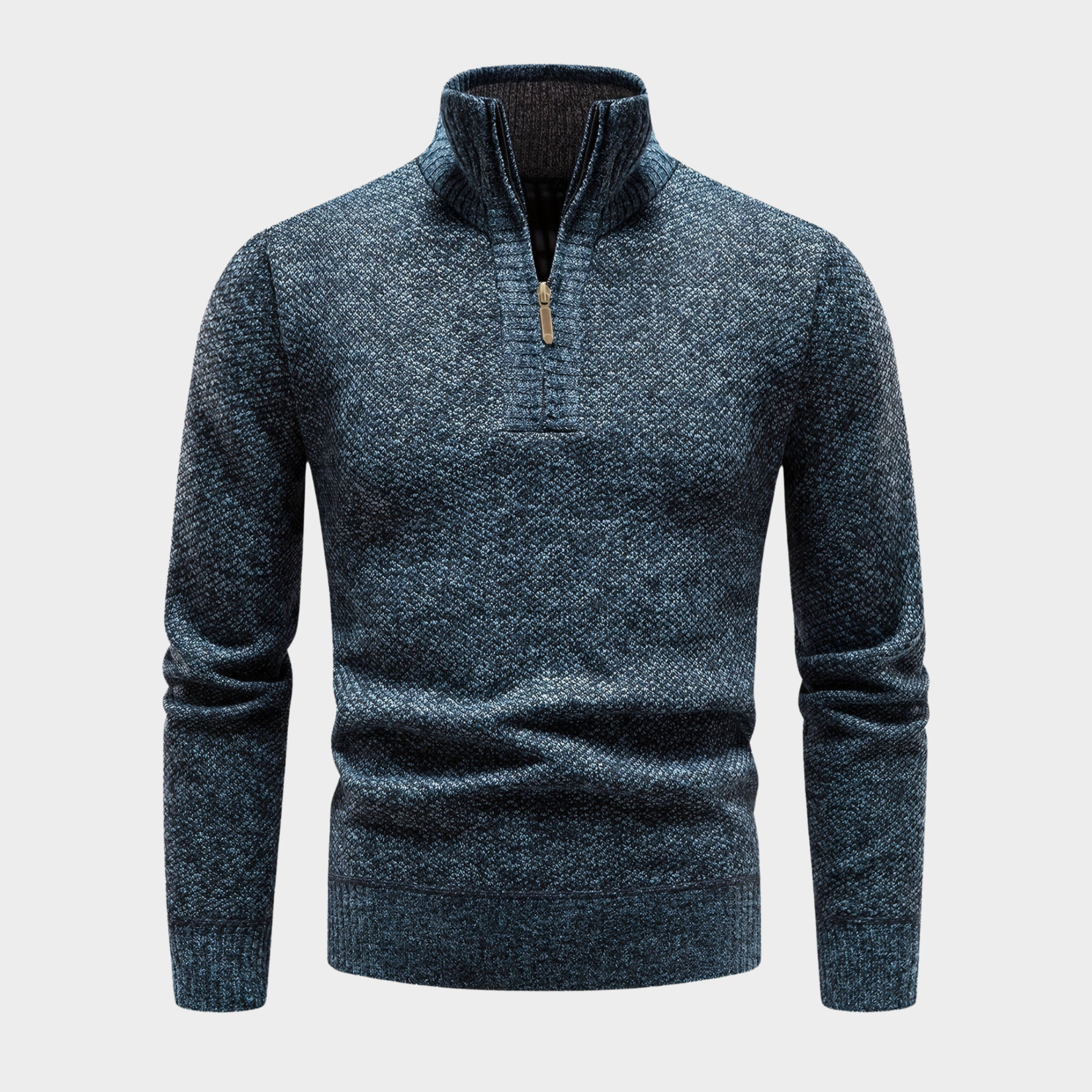 Lässiger Strick-Rollkragenpullover Mit Stehkragen Und Viertel-Reissverschluss für Herren | Ideal für alle Jahreszeiten