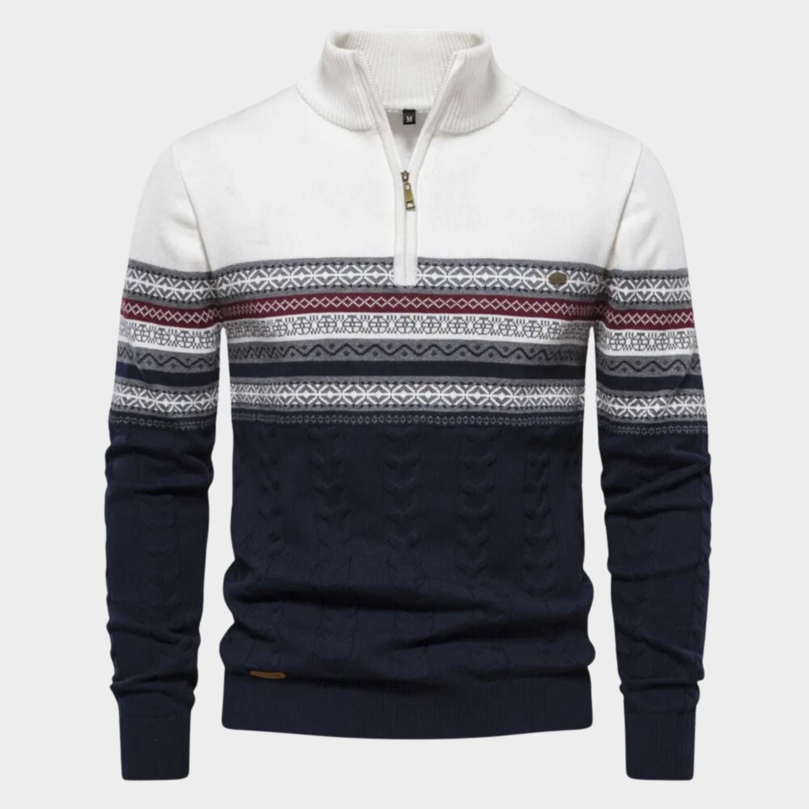 Klassischer Norweger Strickpullover Mit Stehkragen für Herren | Ideal für alle Jahreszeiten