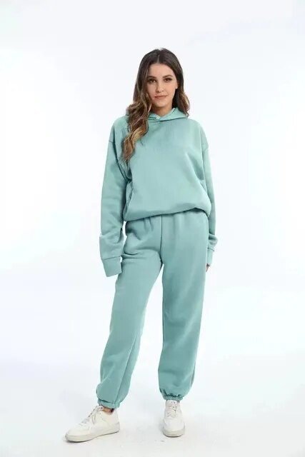 Klassisch Gross Hoodie Mit Hose Als Trainer Für Damen | Ideal für Outdoor-Aktivitäten