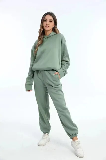 Klassisch Gross Hoodie Mit Hose Als Trainer Für Damen | Ideal für Outdoor-Aktivitäten