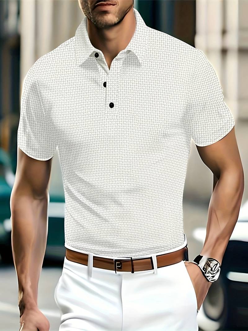 Atmigs Kurzarm Shirt Mit Halbe Knöpfe für  Herren | Ideal für Sommer