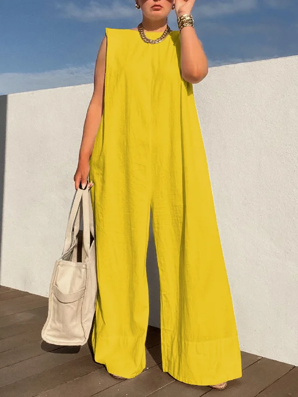 Klassischs Jumpsuit Mit Wiitn Hose Und Eifarbigs Design für Damen | Ideal für alle Jahreszeiten