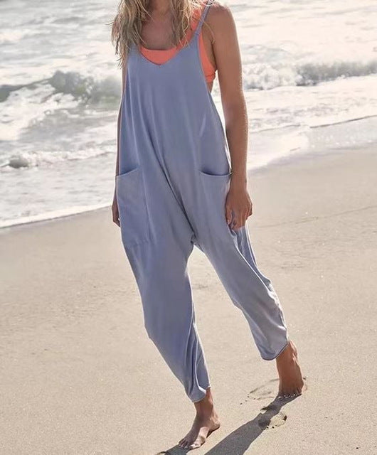 Oversize Sommer-Jumpsuit mit Spaghettiträgern für Damen | Ideal für den Sommer