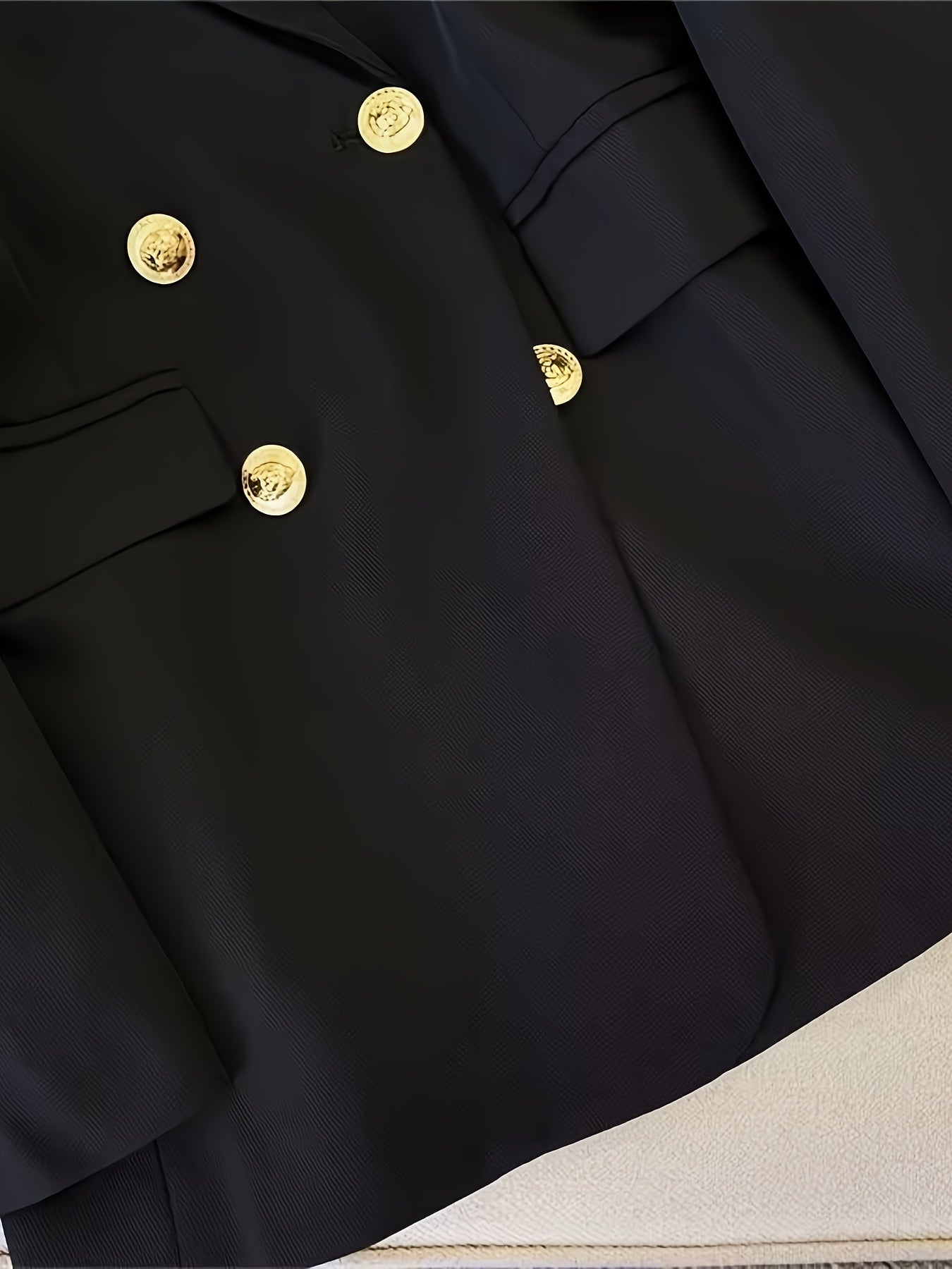 Chic Offenes Front Doppelknopf Reverskragen Blazer Für Damen | Perfekt für lässige Tage