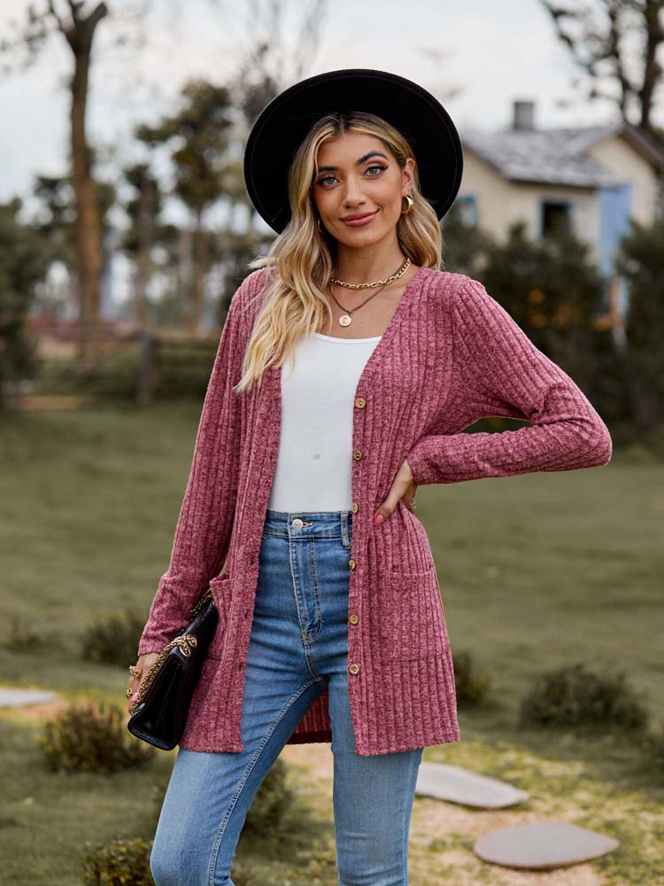 Lässigi Gestreifte Strickjacke Mit Chnöpfe für Damen | Ideal für alle Jahreszeiten