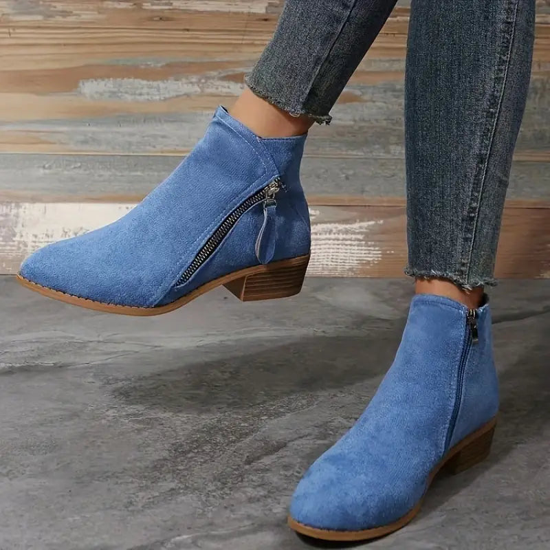 Stylischi Stiefeletten Us Vegane Leder Mit Reissverschluss Und High Heels für Damen | Ideal für alle Jahreszeiten