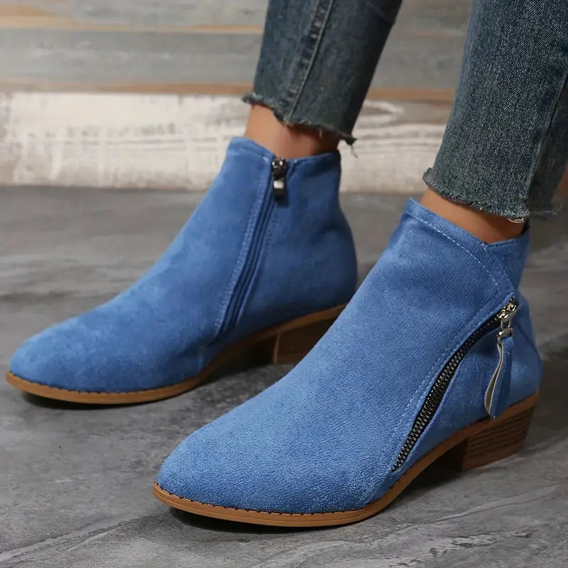 Stylischi Stiefeletten Us Vegane Leder Mit Reissverschluss Und High Heels für Damen | Ideal für alle Jahreszeiten