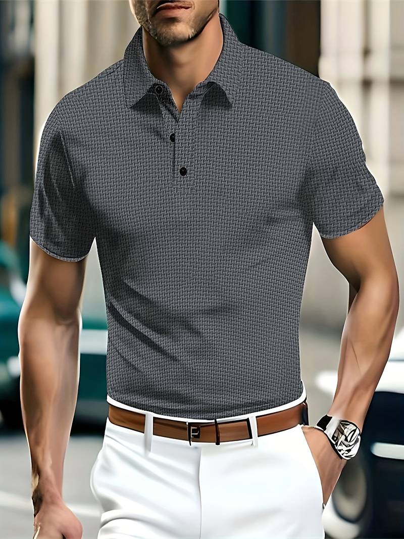 Atmigs Kurzarm Shirt Mit Halbe Knöpfe für  Herren | Ideal für Sommer