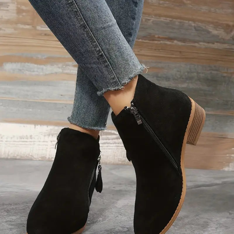 Stylischi Stiefeletten Us Vegane Leder Mit Reissverschluss Und High Heels für Damen | Ideal für alle Jahreszeiten