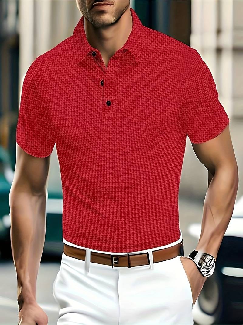 Atmigs Kurzarm Shirt Mit Halbe Knöpfe für  Herren | Ideal für Sommer