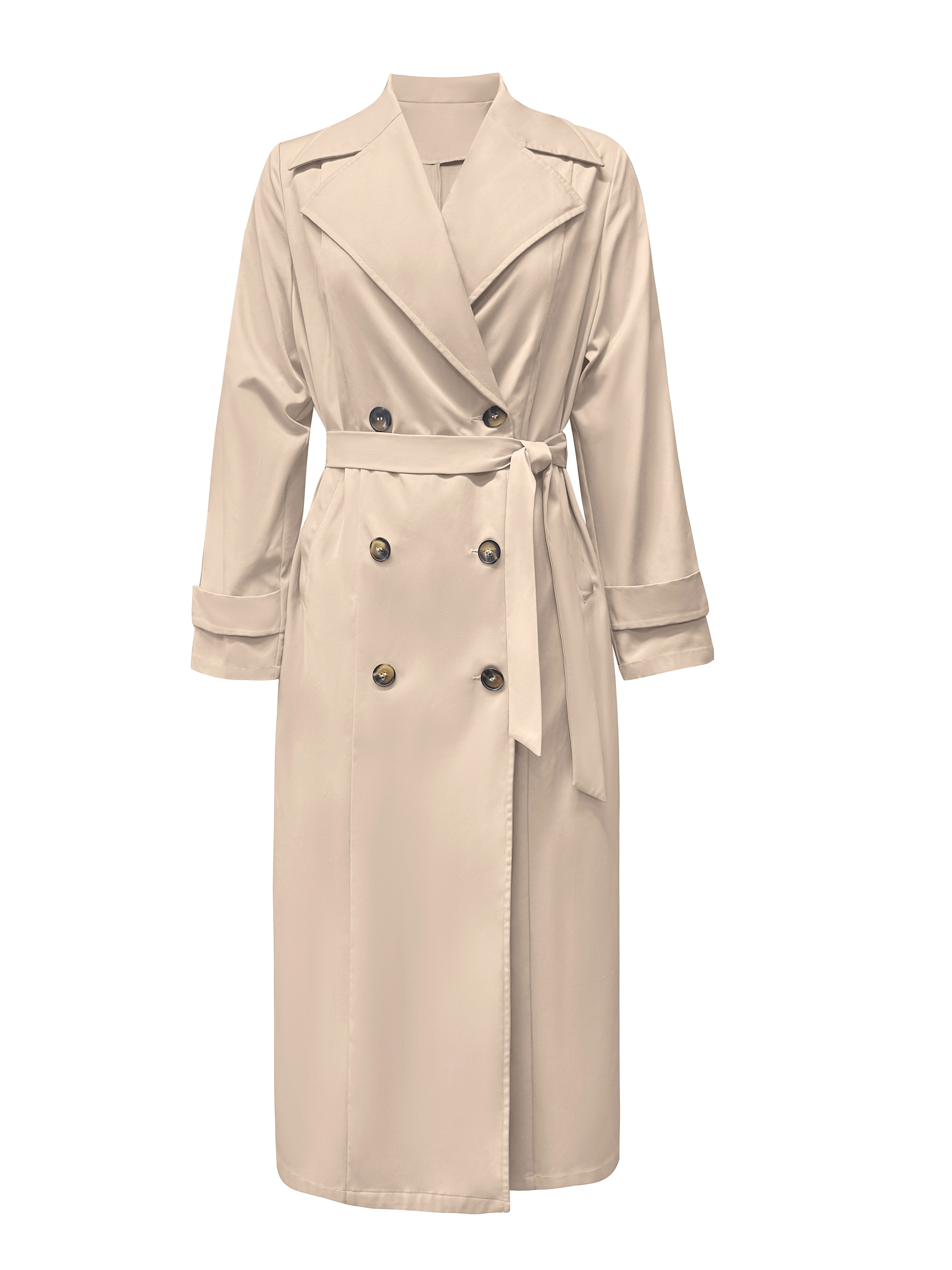 Langs Knopfi Trenchcoat Mit Gurt Und Reverskragen Für Damen | Ideal für den Winter