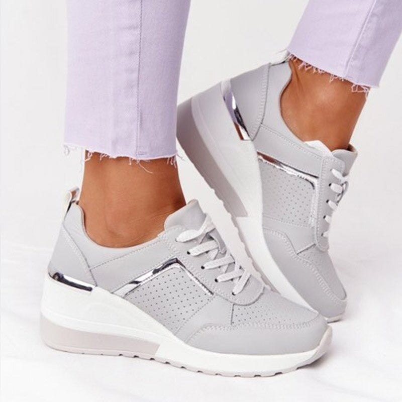 Atmigs Wedge-Sneakers mit Schnürung und hohem Absatz für Damen | Ideal für alle Jahreszeiten