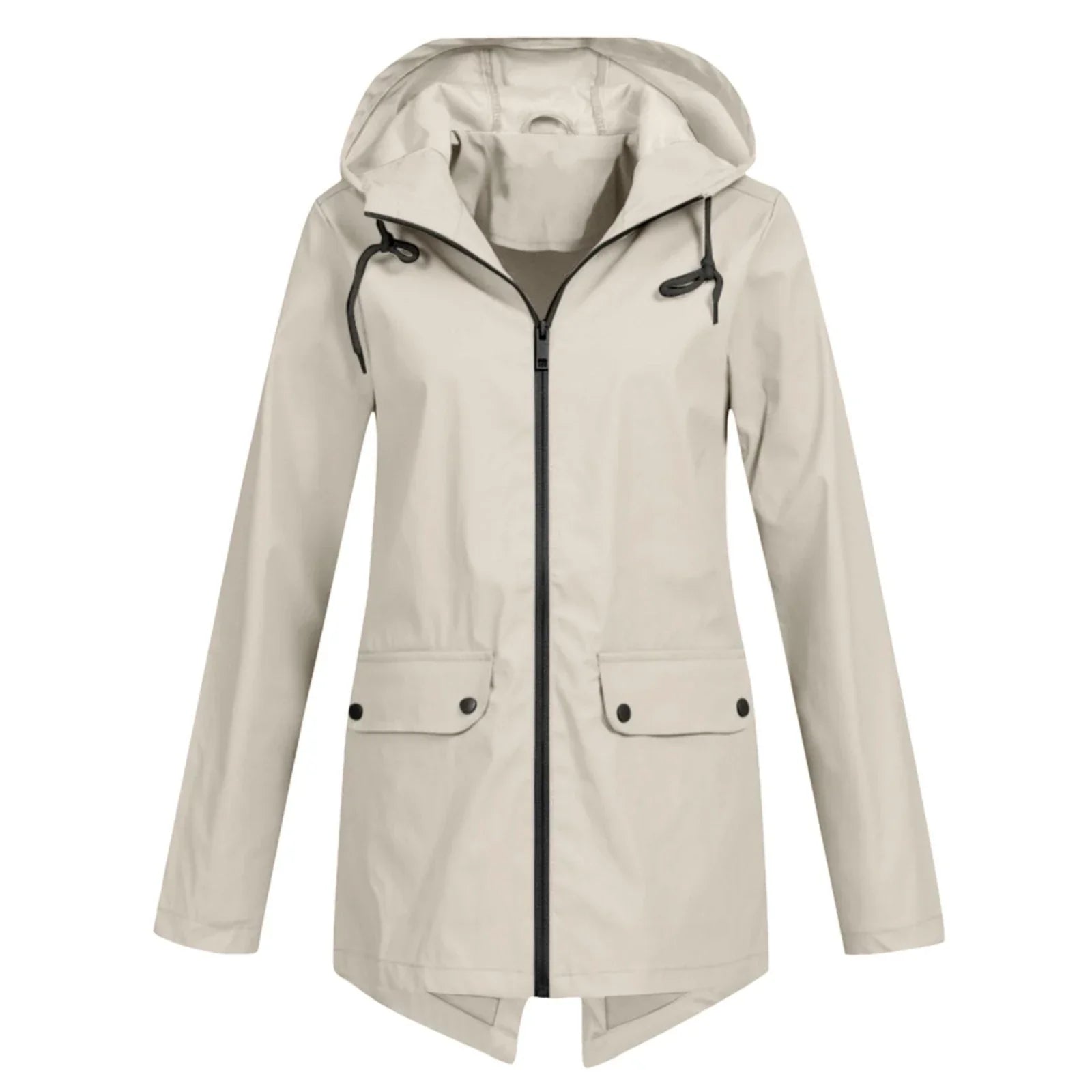 Leichte Regenjacke mit Kapuze und Reissverschluss für Damen | Ideal für Herbst/Winter