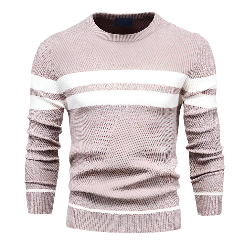 Strukturiert Gestreifter Strickpullover Für Herren | Ideal für Herbst/Winter