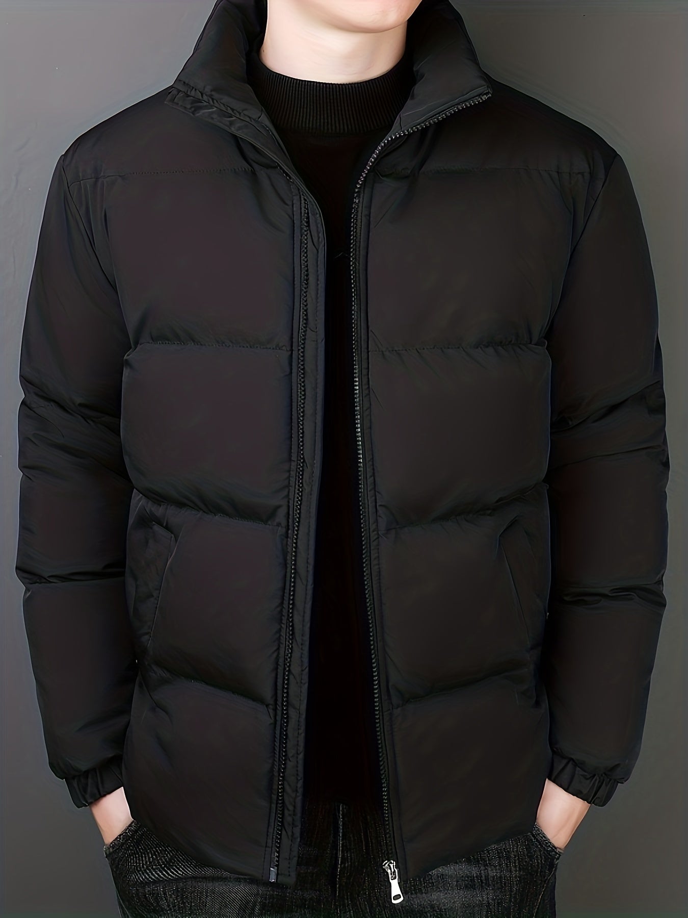 Gepolsterte Winterjacke mit Stehkragen für Herren |  Ideal für Herbst/Winter