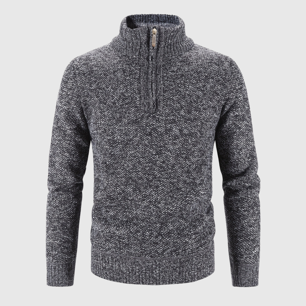 Funktioneller Reissverschluss Pullover mit Stehkragen für Herren | Ideal für Herbst/Winter