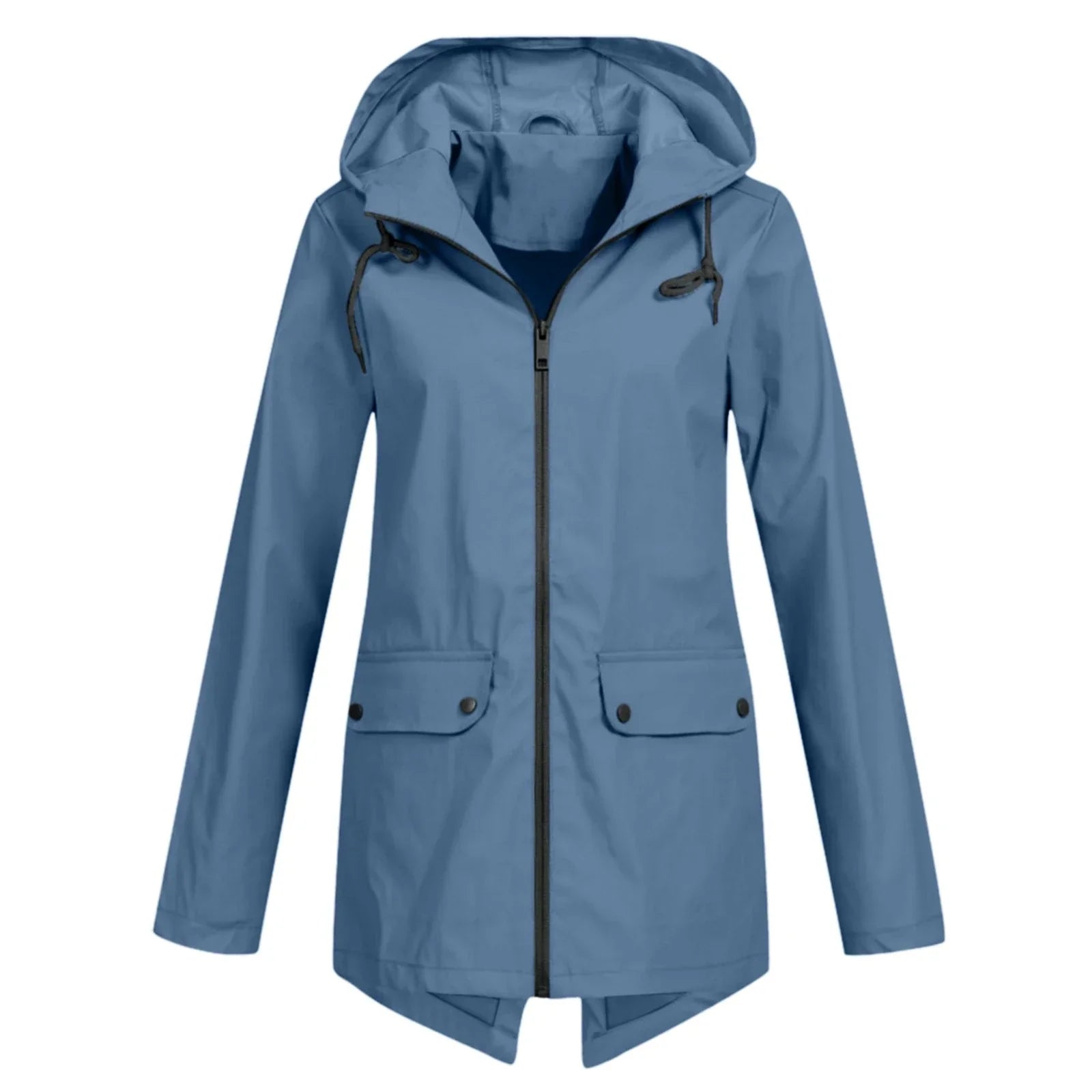 Leichte Regenjacke mit Kapuze und Reissverschluss für Damen | Ideal für Herbst/Winter