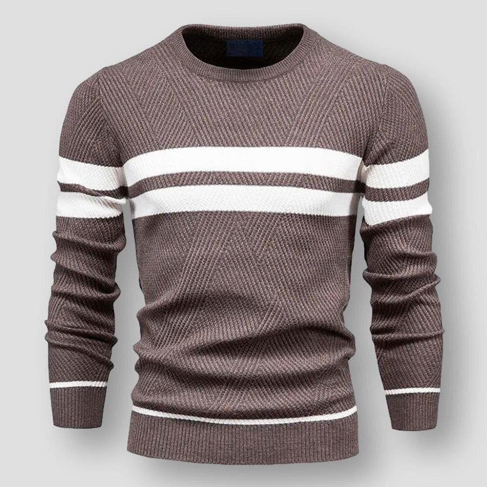 Strukturiert Gestreifter Strickpullover Für Herren | Ideal für Herbst/Winter