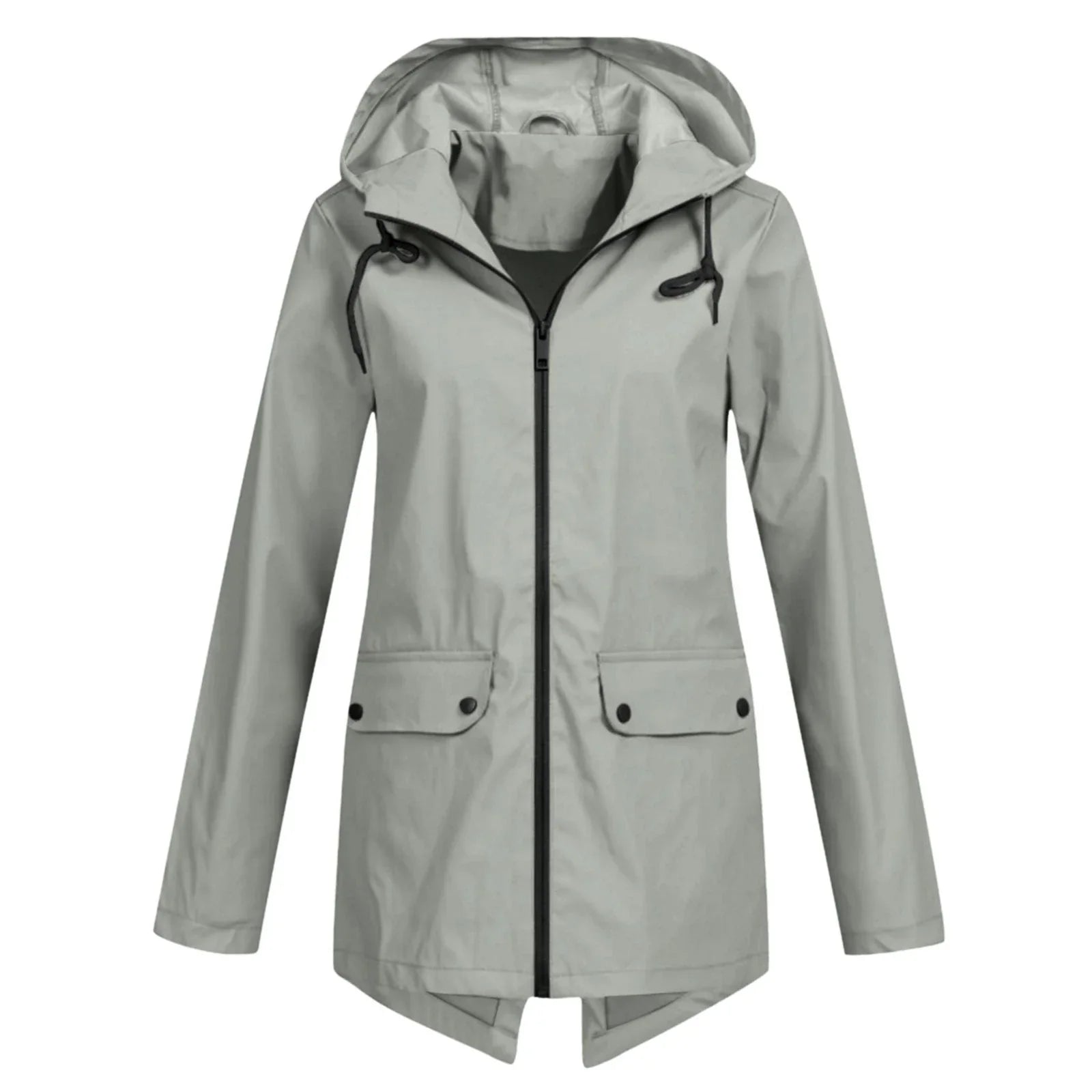 Leichte Regenjacke mit Kapuze und Reissverschluss für Damen | Ideal für Herbst/Winter