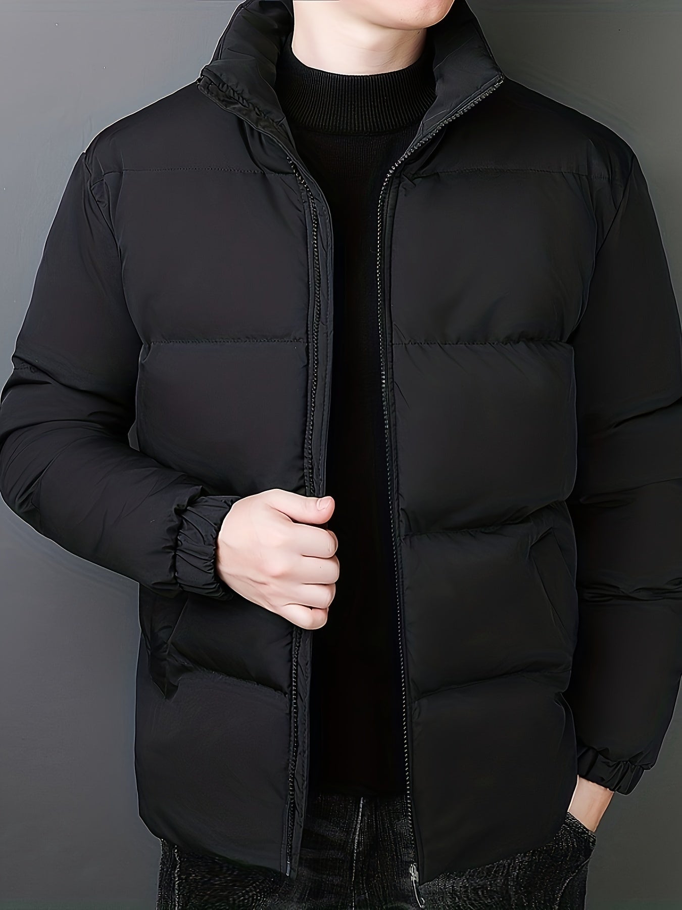 Gepolsterte Winterjacke mit Stehkragen für Herren |  Ideal für Herbst/Winter