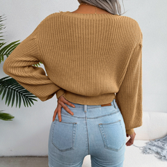 Stylischs Beiges Strickpullover Mit Zöpfli Muster für Damen | Ideal für alle Jahreszeiten